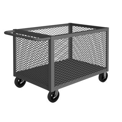 4 Sided Mesh Box Truck w/ 6" Mold-On Rubber Casters