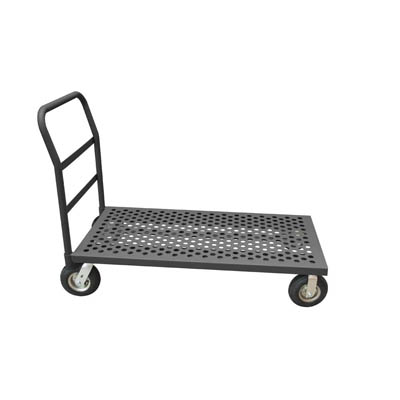 Perforated Platform Truck, 8" Pneumatic Cstrs, Lips Down 