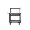 3 Shelf Portable Shop Desk w/ 5' Polyurethane Casters & 2 Drawers