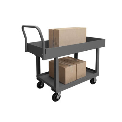 High Deck Platform Truck with 5" Phenolic Casters, 6" Lips Up (2,000 lbs. capacity)