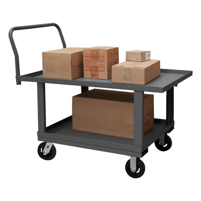 High Deck Platform Truck, All Lips Up, 6" Mold-On Rubber Cstrs
