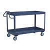 3' Deep Lipped Service Cart w/ 2 Shelves & Ergonomic Handle, 18' Wide