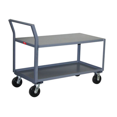 2 Shelf Reinforced Low Profile Steel Cart, 30" Wide, 2,400 lb. Capacity