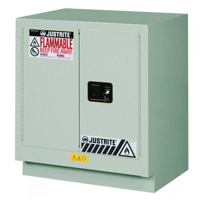 Grey Under Fume Hood Solvent/Flammable Liquid Safety Cabinet - Manual Close, 19 Gal Capacity