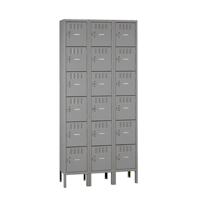 6 High Box Locker - Three Wide, 45"W (Assembled)