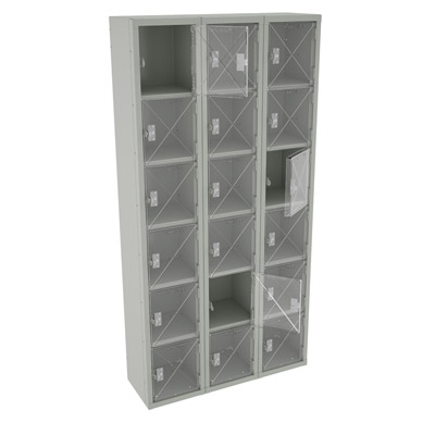 6 High Box C-Thru Locker, 36"W (Assembled)