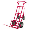 HVAC Hand Truck - Steel, (4) Pneumatic Wheels, 600 lb. Capacity, Red, Spring-Loaded Forks