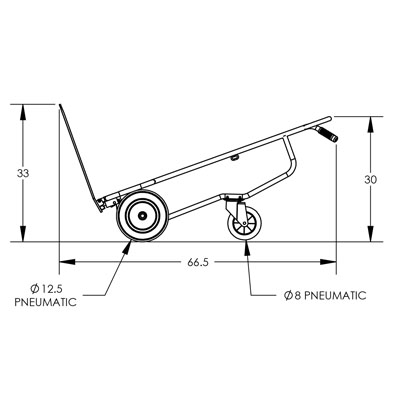 HVAC Hand Truck - Steel, (4) Pneumatic Wheels, 600 lb. Capacity, Red, Spring-Loaded Forks