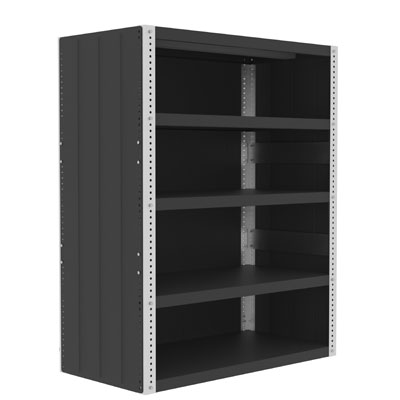 48" Wide, 12ga Heavy Duty Enclosed Shelving