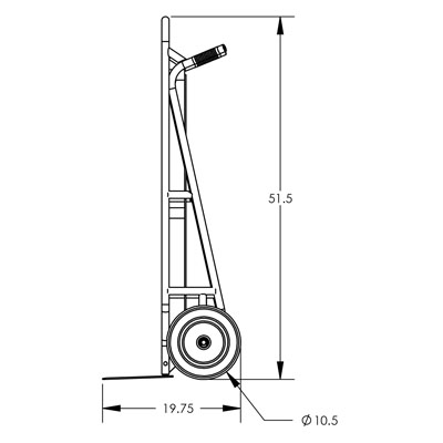2-Wheel, Aluminum, Commercial Hand Truck, Curved Back for Beverage/Keg/Cylinders