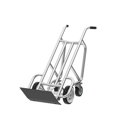 4-Wheel Commercial Hand Truck - Spring-Loaded Shoe, 1000 lb. Capacity
