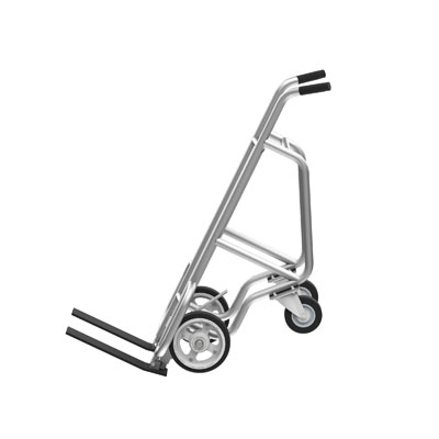 4-Wheel Pallet Hand Truck, Aluminum,  Spring-Loaded Pallet Forks