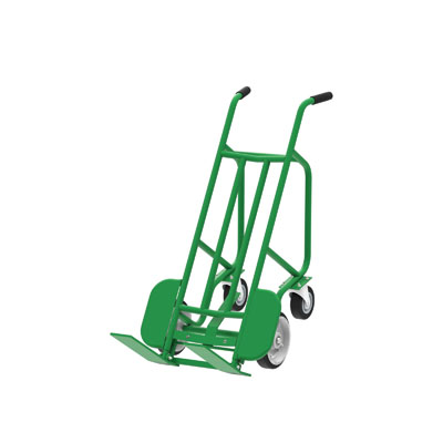 4-Wheel Pallet Hand Truck, Steel,  Spring-Loaded Pallet Forks