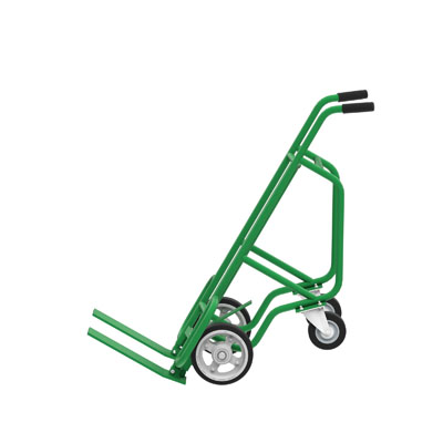 4-Wheel Pallet Hand Truck, Steel,  Spring-Loaded Pallet Forks