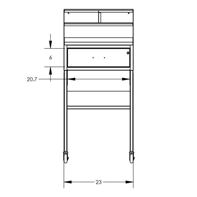 Industrial Mobile Shop Desk with Drawer, Open Base