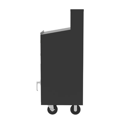 Industrial Mobile Shop Desk with Drawer, Closed Base