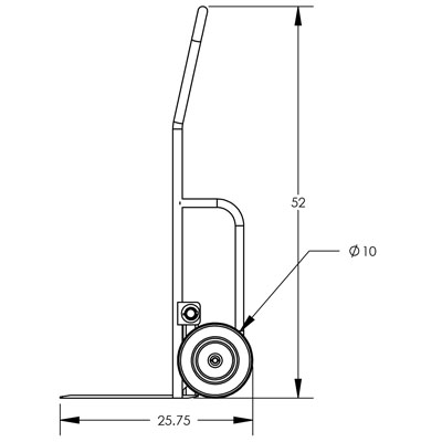 Multi-Use Hand Truck, Flat Forks - Steel