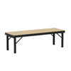 Adjustable Height, 84' Wide, 14ga Work Tables, Wood Top