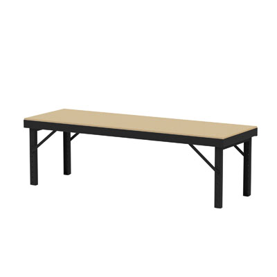 Adjustable Height, 120" Wide, 14ga Work Tables, Wood Top