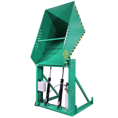 Box Dumper - 230V, 51" x 48" Chute, 36" - 72" Dump Height, 2000 lbs. - 6000 lbs. Capacity
