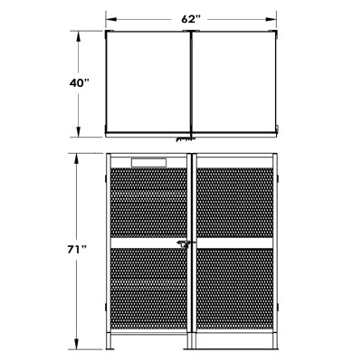 Gas Cylinder Storage Cabinet - Horizontal/Vertical Combo