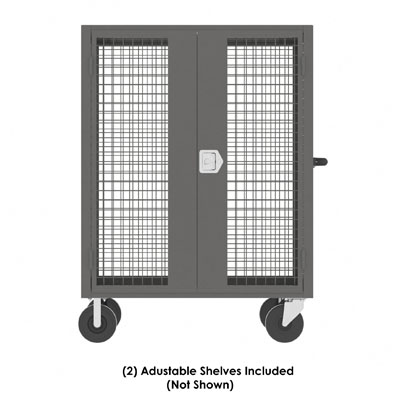2-Shelf Security Cart, 2,000 lb. Capacity, Gray, Blue or Red