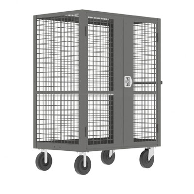 1-Shelf Security Cart, 2,000 lb. Capacity, Gray, Blue or Red