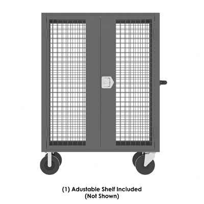 1-Shelf Security Cart, 2,000 lb. Capacity, Gray, Blue or Red