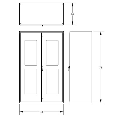 14 Gauge, Clear-View Cabinets, 48" Wide