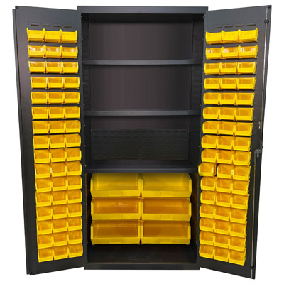 14 Gauge Cabinet, 3 Shelves & Half Bins