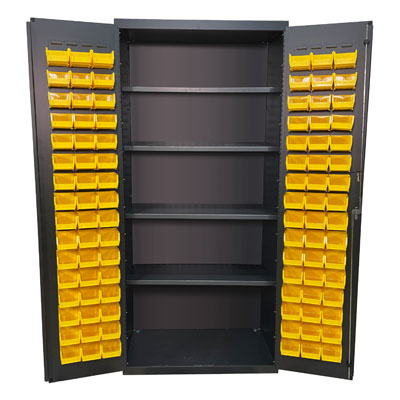 14 Gauge Cabinet, 4 Shelves & Door Bins