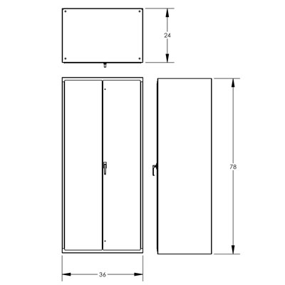 14 Gauge Cabinet, 4 Shelves & Door Bins