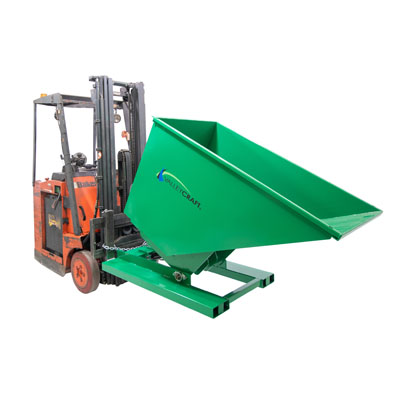Powered Self Dumping Hopper Forklift Attachement