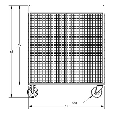 12 gauge,  3-Sided Stock Picking Cart