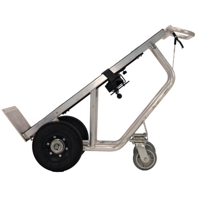 4-Wheel Deluxe Commercial Hand Truck, Spring-Loaded Frame - Aluminum