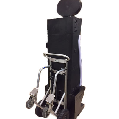 4-Wheel Deluxe Commercial Hand Truck, Spring-Loaded Frame - Aluminum