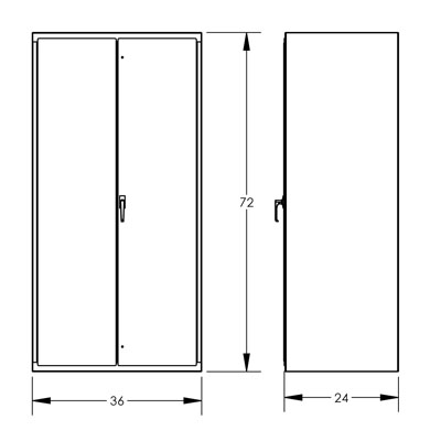 Heavy Duty, 14ga Shelf Cabinets, 36"Wide