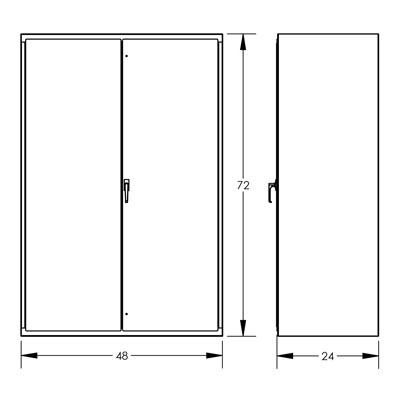 Heavy Duty, 14ga Shelf Cabinets, 48"Wide