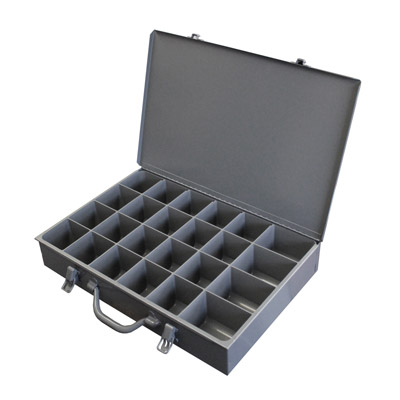 Large Steel Compartment box w/ 24 Openings, 18" Wide