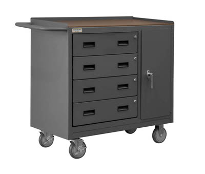 Mobile Bench Cabinet w/ Hard Board Top, 42" Wide