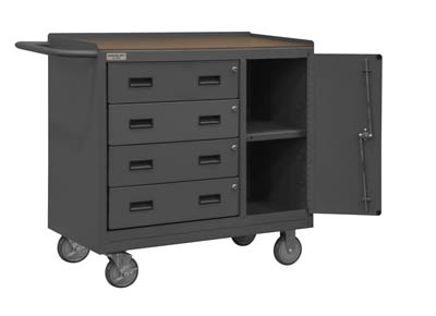 Mobile Bench Cabinet w/ Hard Board Top, 42" Wide