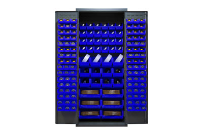 16 Gauge Cabinet with 138 Hook-On Bins - 36"W x 24"D x 84"H