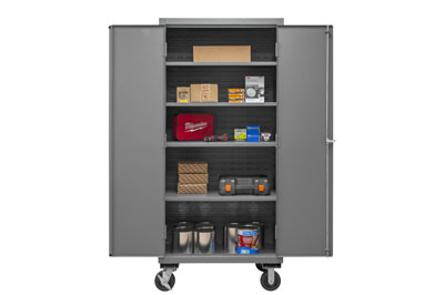 Mobile Cabinet with 4 Shelves, 16 Gauge - 36" Wide