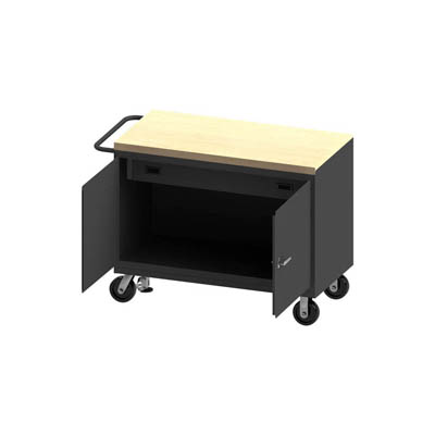 3413 Series, 48" Wide Mobile Bench Cabinet, Floor Lock Model, 1 Drawer and 2 Doors