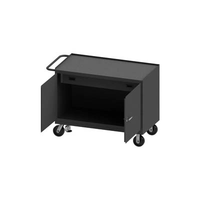 3413 Series, 48" Wide Mobile Bench Cabinet, Floor Lock Model, 1 Drawer and 2 Doors