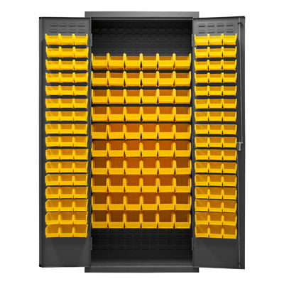 14 Gauge Cabinet with 156 Hook-On Bins - 36"W x 18"D x 84"H
