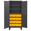 36' Wide Cabinet with 16 Bins, 3 Shelves, Recessed Door Style