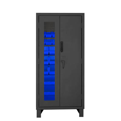 14 Gauge Electronic Access Cabinet with Hook-On-Bins, 36"W