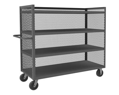 3ST Series, 3 Sided Mesh Truck|4 Fixed Shelves