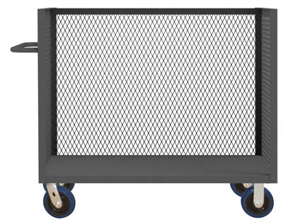 3 ST Series, 3 Sided Mesh Truck|Base Shelf And 8" Polyurethane Cstrs
